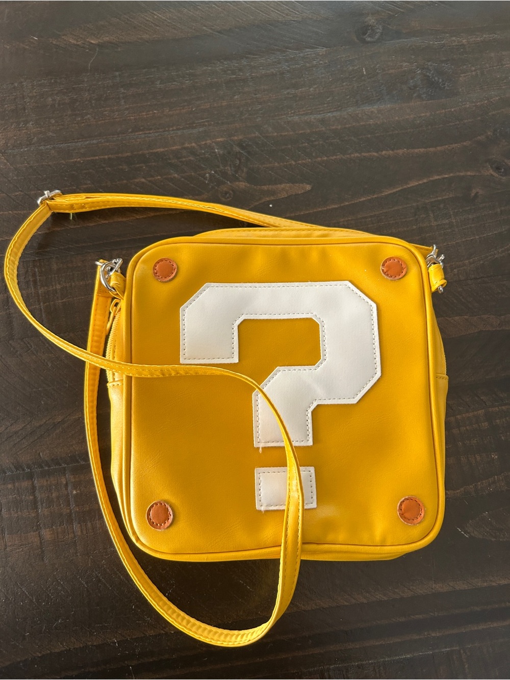 Yellow Question Mark Crossbody Bag